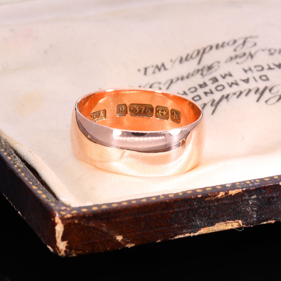 The Antique 1907 Edwardian 9ct Rose Gold Wedding Ring