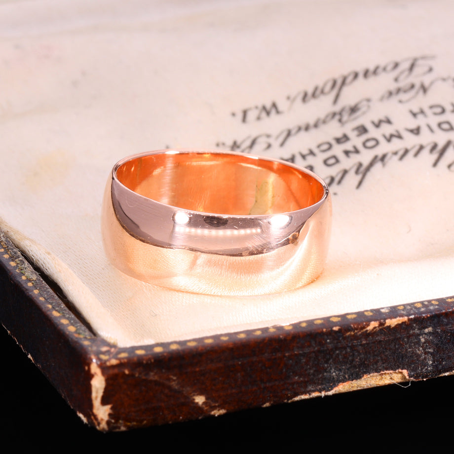 The Antique 1907 Edwardian 9ct Rose Gold Wedding Ring