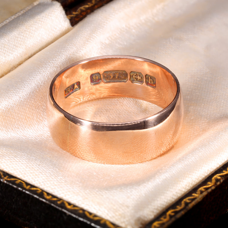 The Antique 1907 Edwardian 9ct Rose Gold Wedding Ring