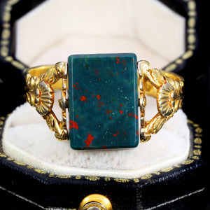 The Antique 1827 Georgian Bloodstone Swivel Ring