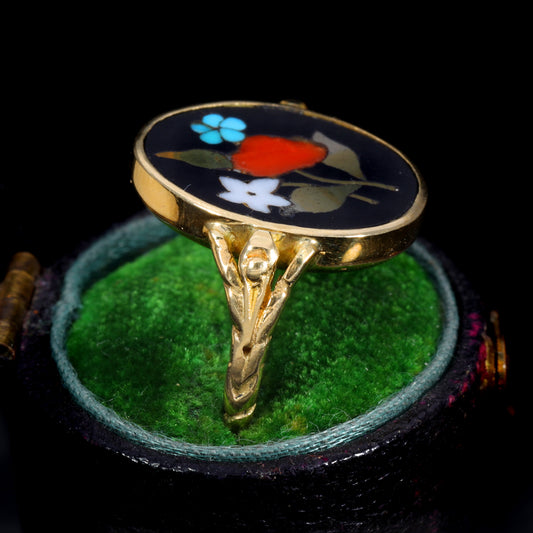 The Antique Georgian Pietra Dura Gemstone Ring