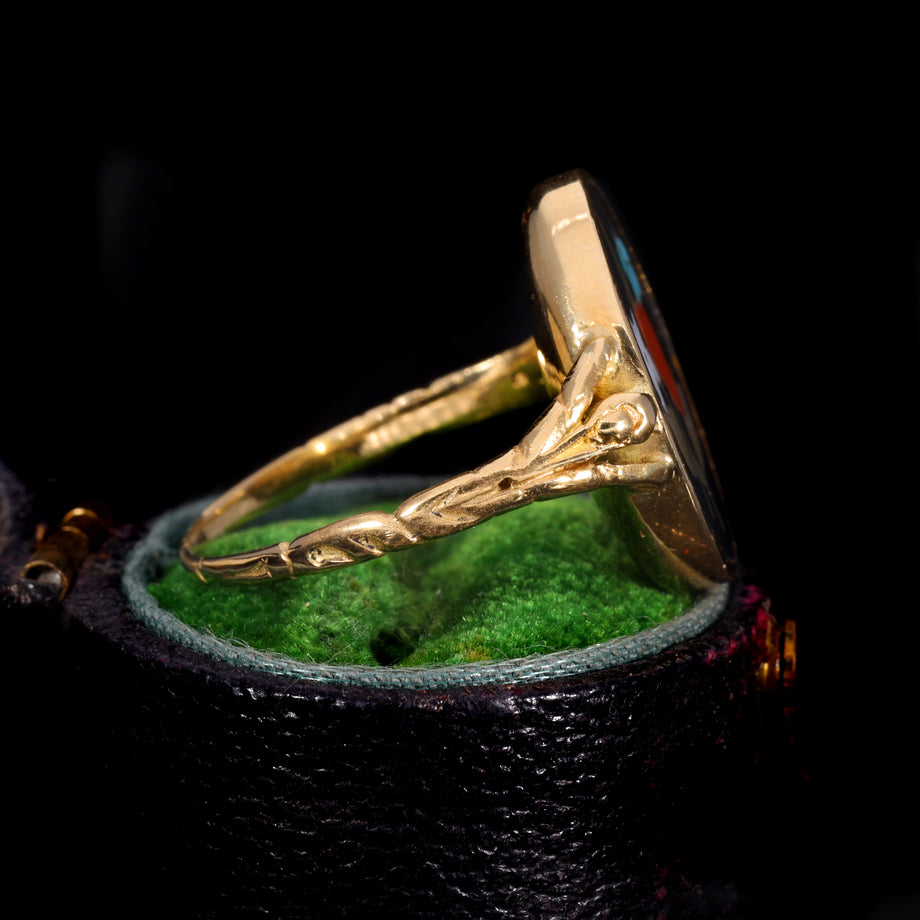The Antique Georgian Pietra Dura Gemstone Ring