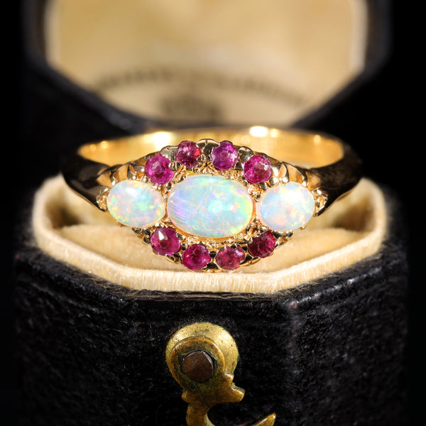 The Antique 1911 Opal and Ruby Magical Ring