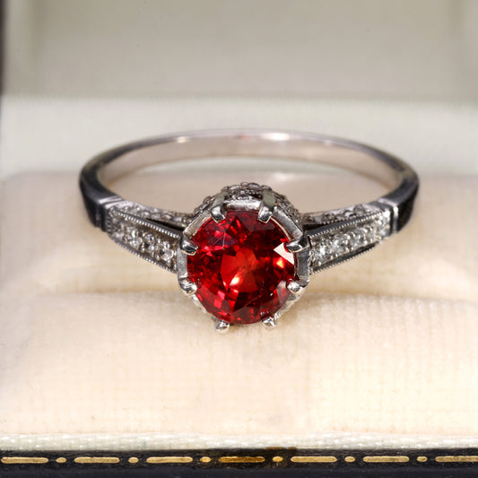 The Contemporary Ruby and Diamond Encrusted White Gold Ring