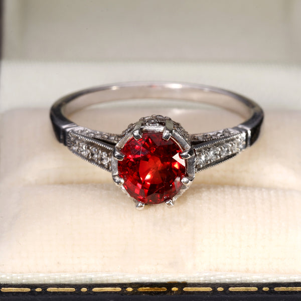 The Contemporary Ruby and Diamond Encrusted White Gold Ring