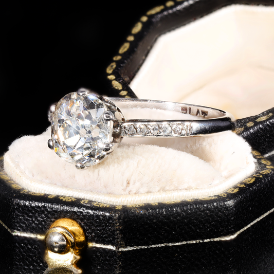 The Antique Art Deco Era Old Mine Cut Diamond Ring