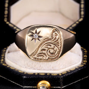 The Vintage Diamond Star Signet Ring