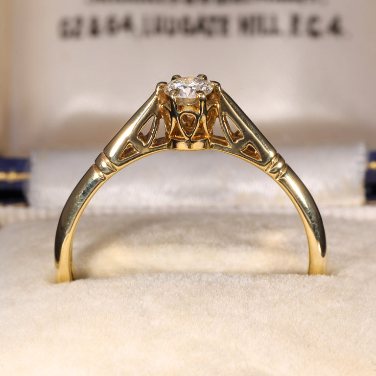 The Vintage 1990 Solitaire Brilliant Cut Diamond Petite Ring