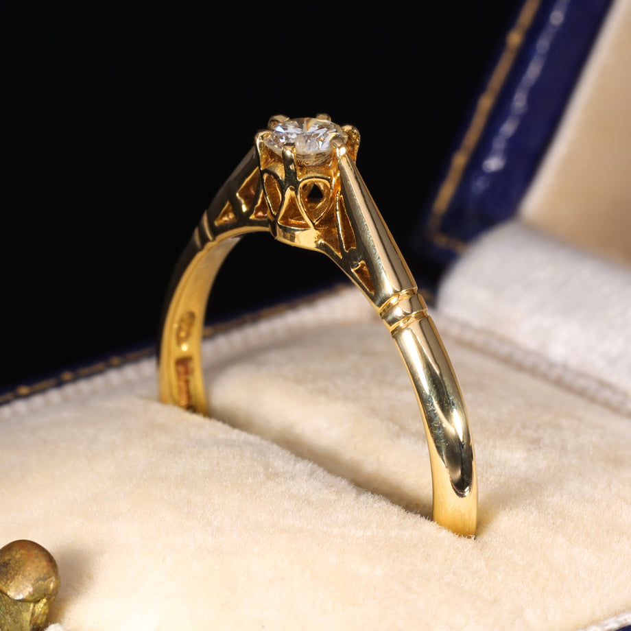 The Vintage 1990 Solitaire Brilliant Cut Diamond Petite Ring