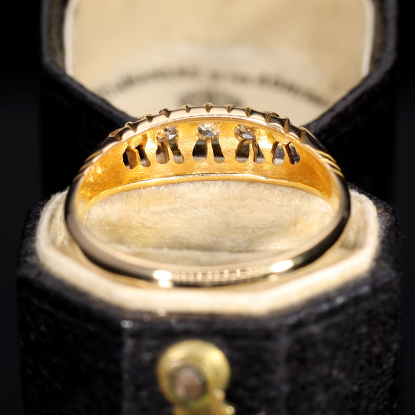 The Antique 1913 Old European Cut Three Diamond Ring