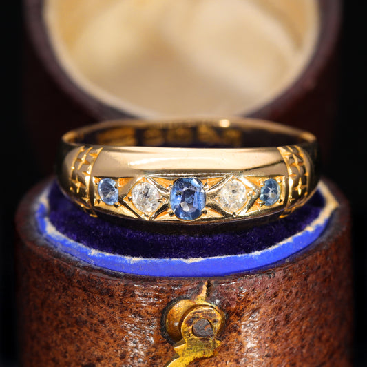 The Antique 1913 Five Stone Sapphire and Diamond Ring