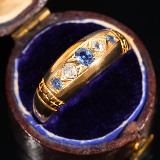 The Antique 1913 Five Stone Sapphire and Diamond Ring