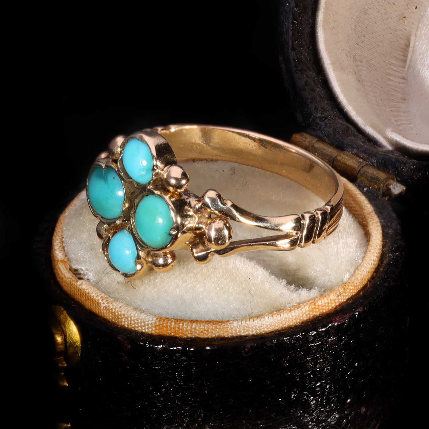 The Antique Victorian Turquoise Cluster Ring
