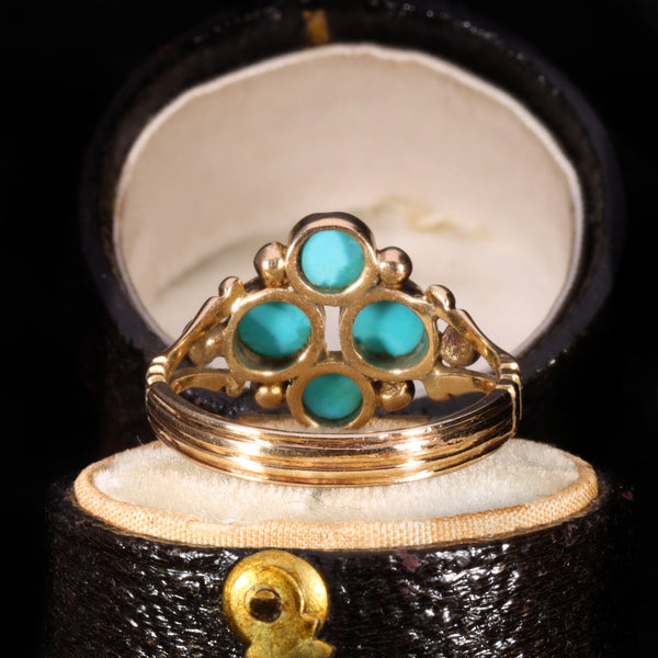 The Antique Victorian Turquoise Cluster Ring