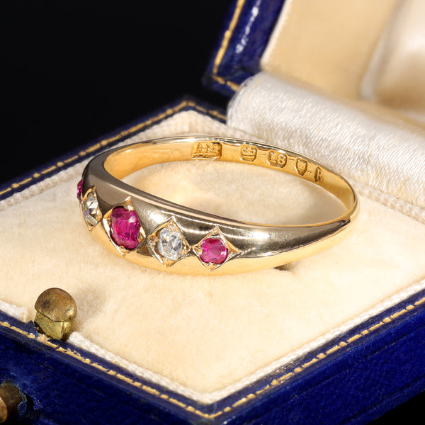 The Antique 1877 Ruby and Old Cut Diamond Classic Ring