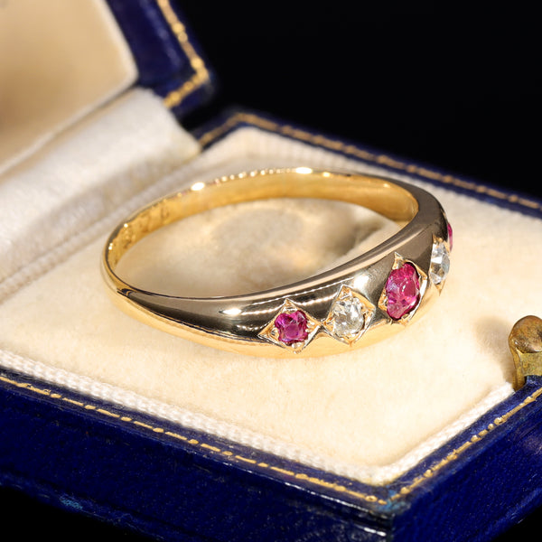 The Antique 1877 Ruby and Old Cut Diamond Classic Ring