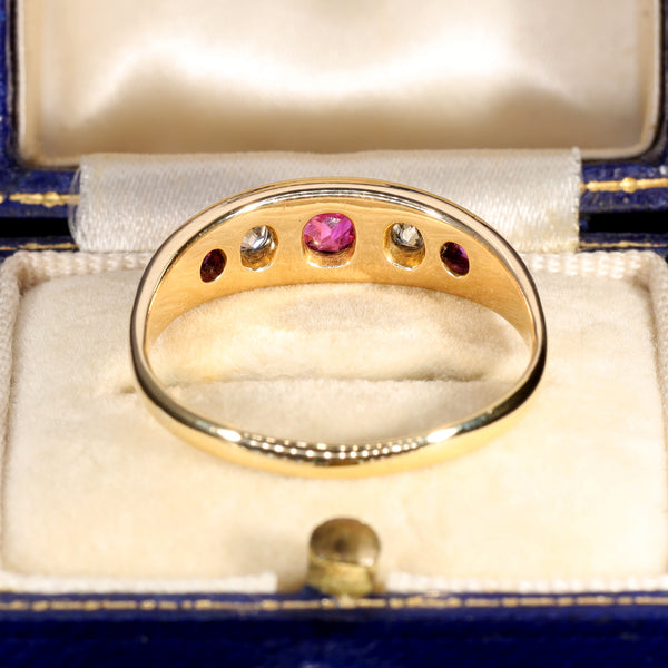 The Antique 1877 Ruby and Old Cut Diamond Classic Ring