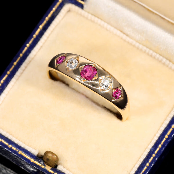 The Antique 1877 Ruby and Old Cut Diamond Classic Ring