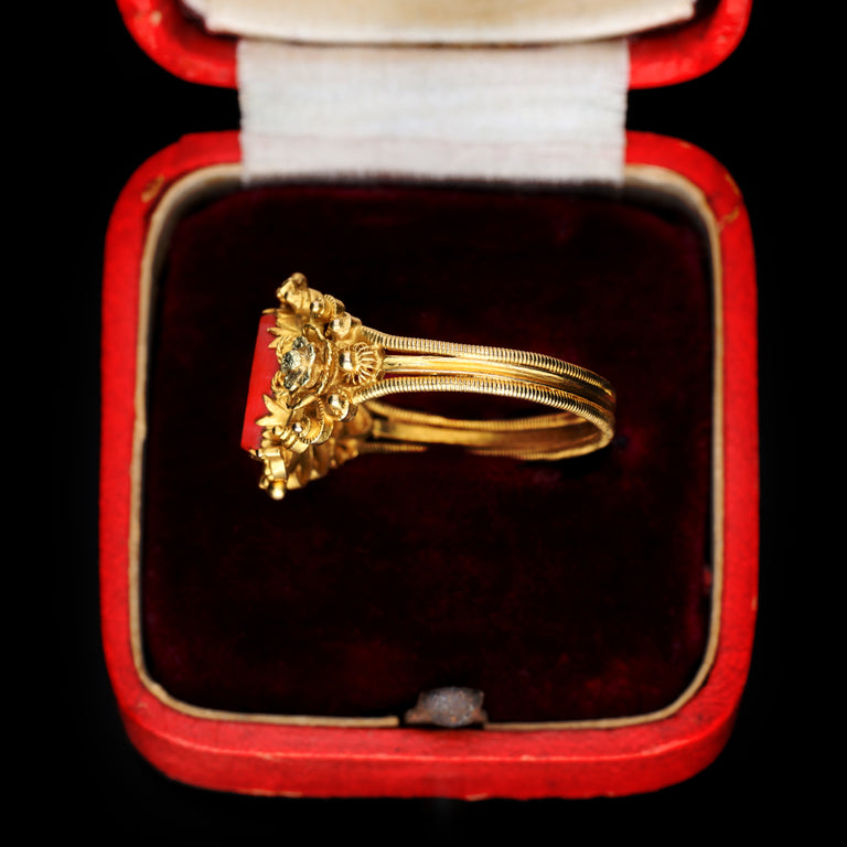 The Antique Fly Micro Mosaic Ring - Antique Jewellers
