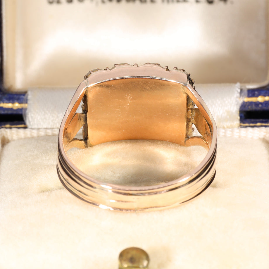 The Antique Georgian Pearl and Enamel Elaborate Ring