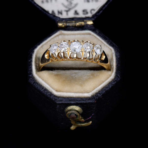 The Antique 1912 Old Cut Diamond Classic Boat Ring