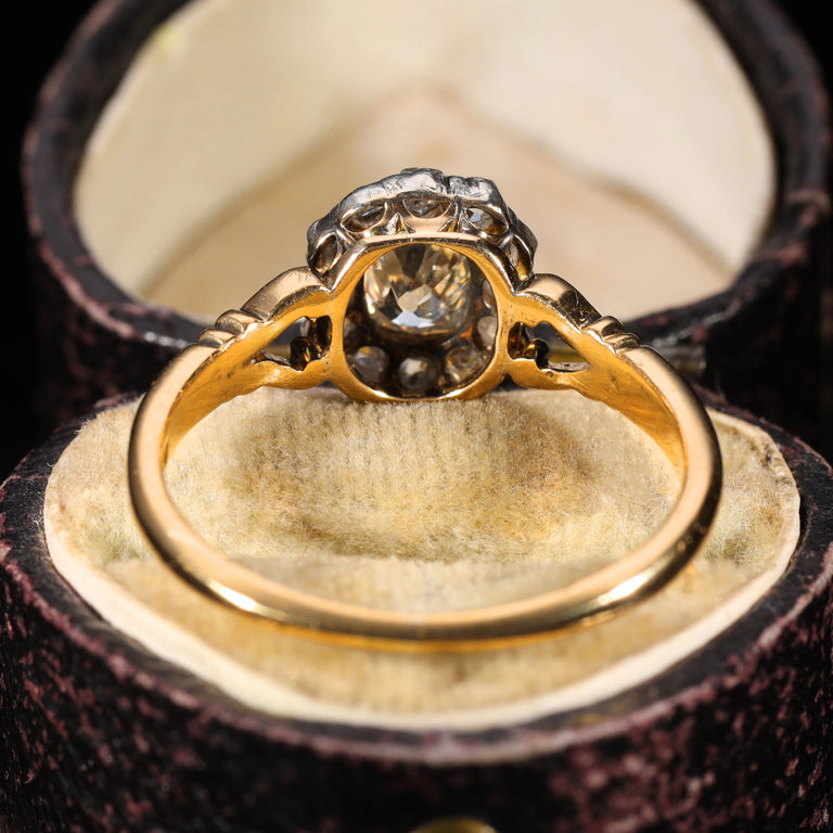 The Antique Georgian Old Cut Diamond Cluster Ring