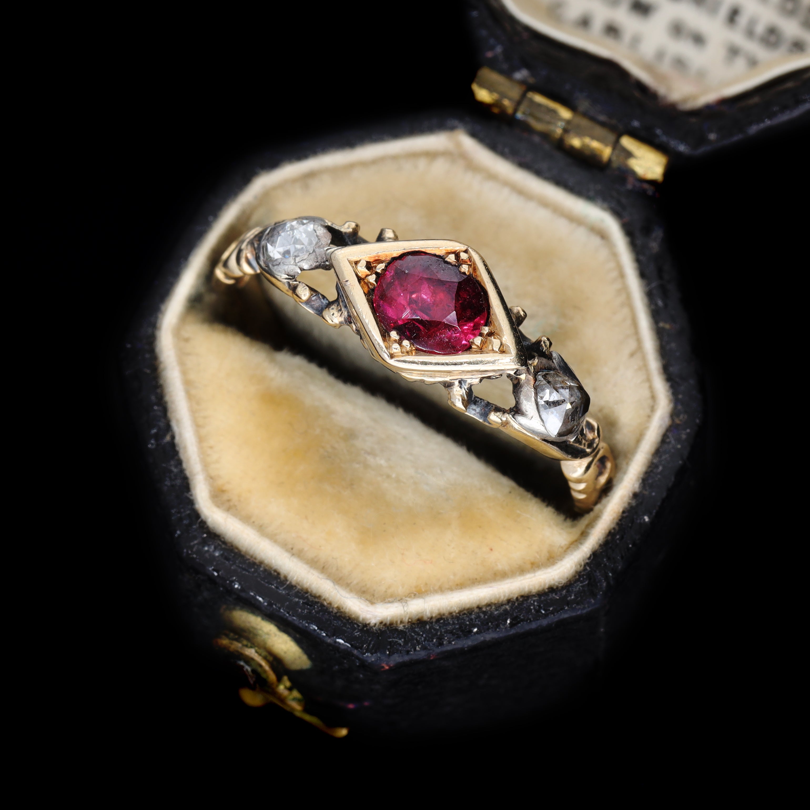 The Antique Ruby and Rose Cut Diamond Ring - Antique Jewellers