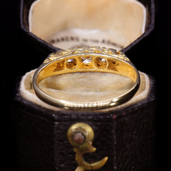 The Vintage Five Diamond Scrollwork Ring - Antique Jewellers