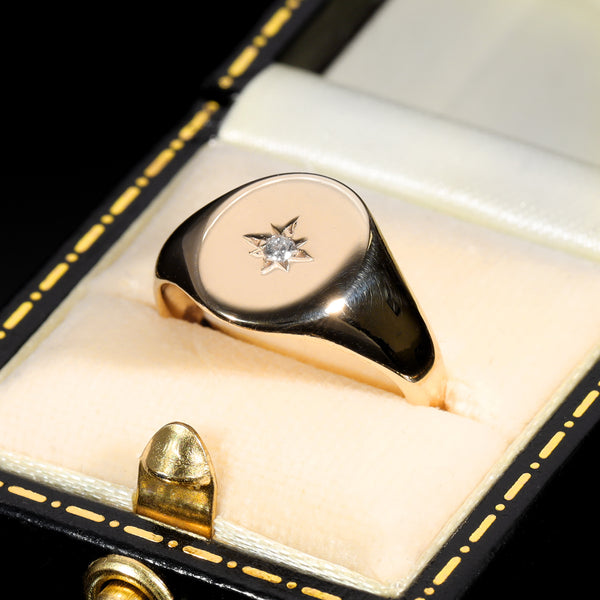 The Vintage 1979 Diamond Star Signet Ring