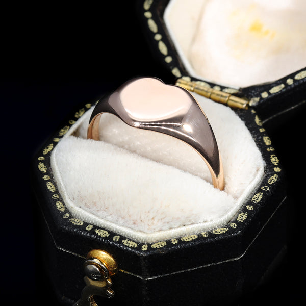 The Antique 1920 Heart Signet Ring - Antique Jewellers