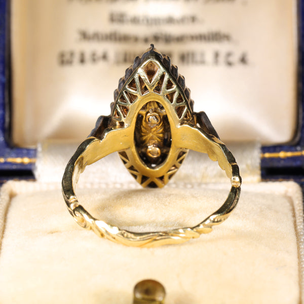 The Antique Georgian Rose Cut Diamond Navette Ring