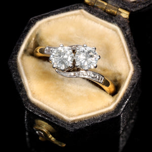 The Vintage Toi Et Moi Brilliant Cut Diamond Eternal Ring - Antique Jewellers