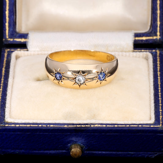 The Antique 1904 Sapphire and Diamond Celestial Ring - Antique Jewellers