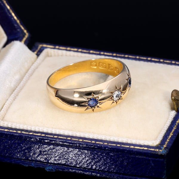 The Antique 1904 Sapphire and Diamond Celestial Ring - Antique Jewellers