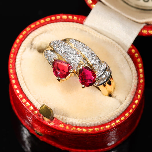 The Vintage Ruby and Diamond Claw Ring - Antique Jewellers