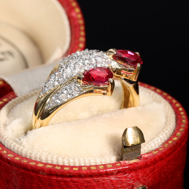 The Vintage Ruby and Diamond Claw Ring - Antique Jewellers