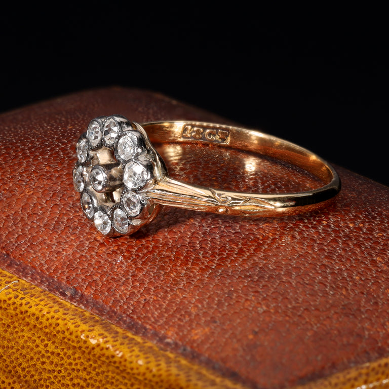 The Antique Eight Cut Diamond Daisy Cluster