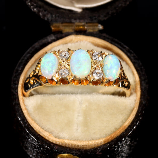 The Antique 1900 Opal and Diamond Mystical Ring