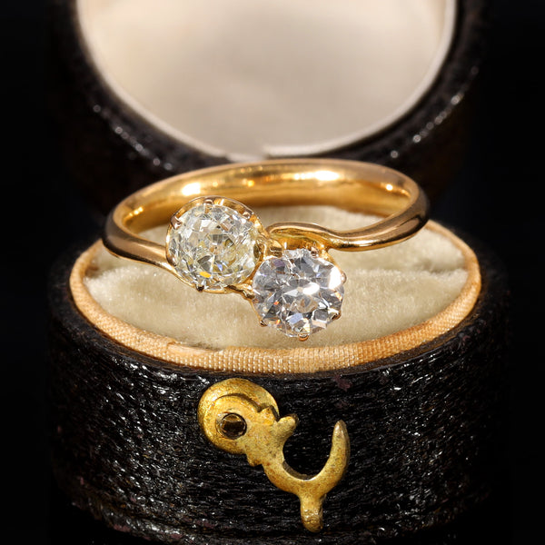 The Antique Toi Et Moi Old European Cut Diamond Ring