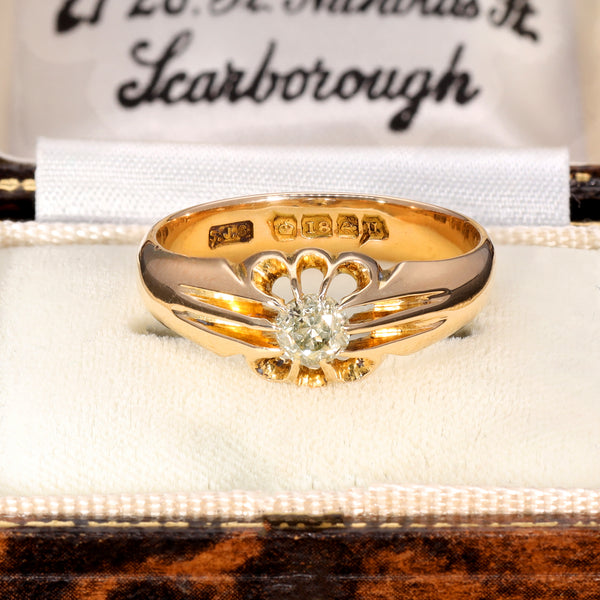 The Antique 1919 Claw Set Yellow Diamond Ring - Antique Jewellers