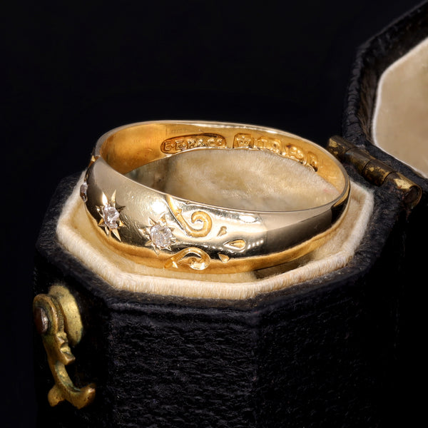 The Antique 1901 Three Diamond Celestial Ring - Antique Jewellers