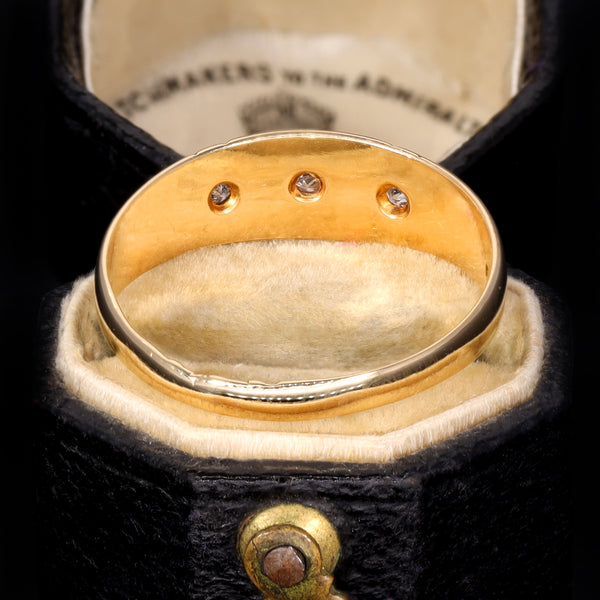 The Antique 1901 Three Diamond Celestial Ring - Antique Jewellers