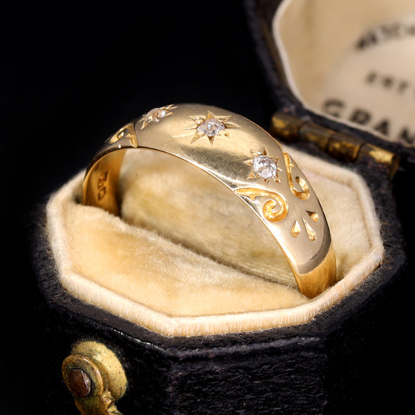 The Antique 1901 Three Diamond Celestial Ring - Antique Jewellers