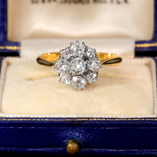 The Antique Old Cut Diamond Elaborate Cluster Ring