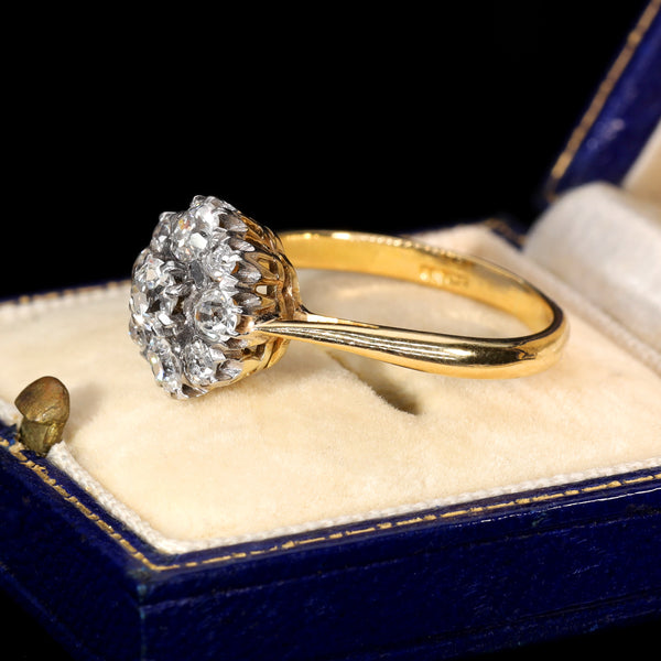 The Antique Old Cut Diamond Elaborate Cluster Ring