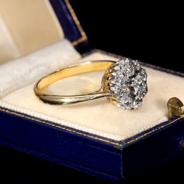 The Antique Old Cut Diamond Elaborate Cluster Ring