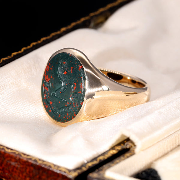 The Vintage 1963 Bloodstone Capricorn Signet Ring