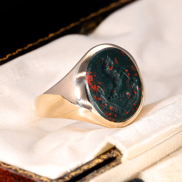 The Vintage 1963 Bloodstone Capricorn Signet Ring