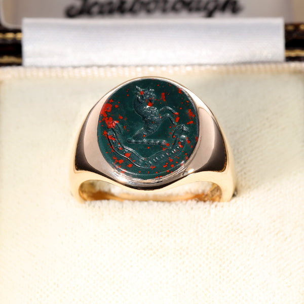 The Vintage 1963 Bloodstone Capricorn Signet Ring