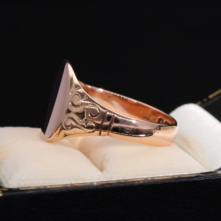 The Antique 1917 Rose Gold Oval Signet Ring